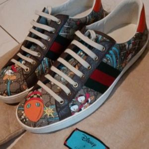 Authenticated Gucci X Disney Donald Duck Ace Sneakers - New Men 